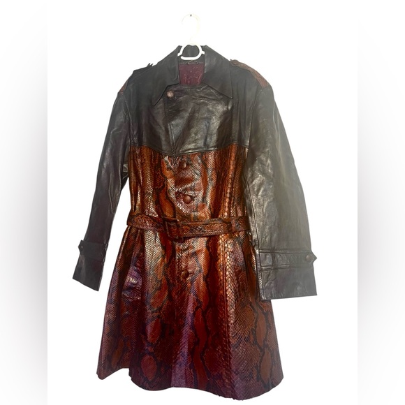 Chic vintage 70s Python handmade Trench Coat M